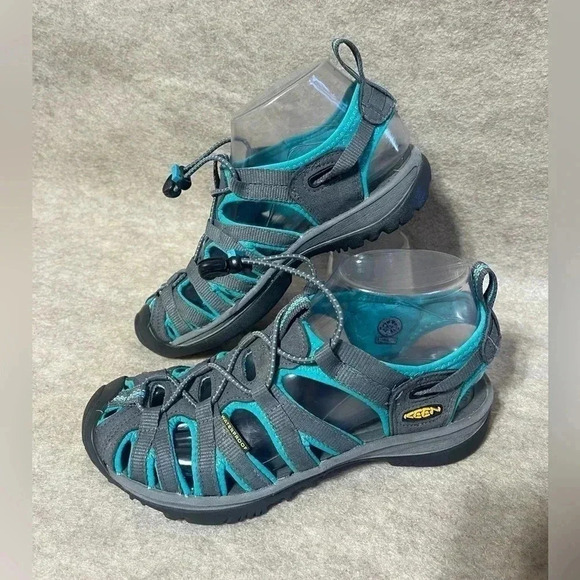Keen Whisper Sandal Teal Black Waterproof Elastic Strap Women’s Size 6 - Picture 4 of 13